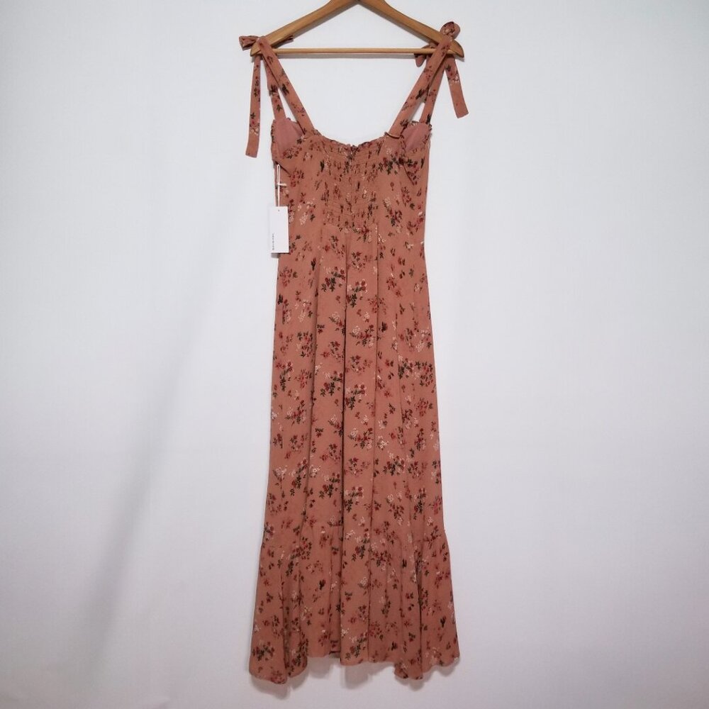 NWT Reformation Nikita Floral Midi Dress in Arianne (Rose Pink) Size‎ 8 - Picture 8 of 16